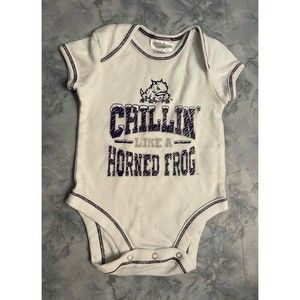 TCU Horned Frog Baby Onesie Bodysuit Clothes Outfit, Size 0-3 months